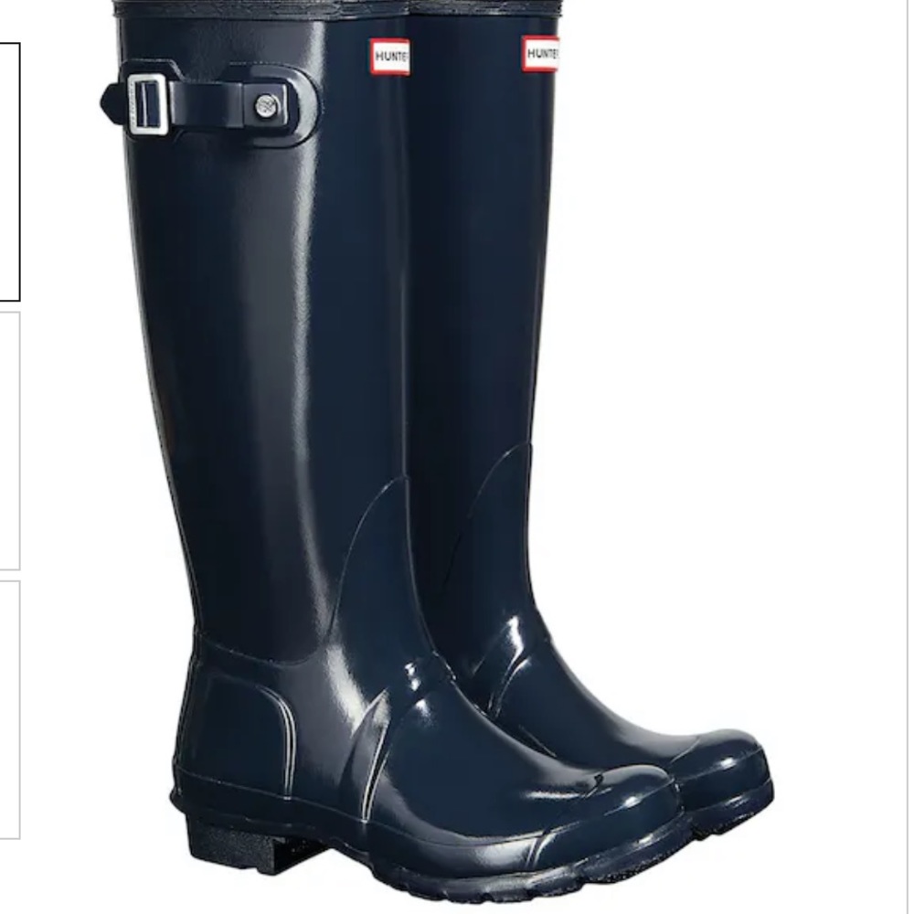 HUNTER ORIGINAL TALL GLOSS BOOTS size 8